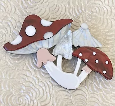 Unique Large  Mushroom  Acrylic Brooch • $12.80