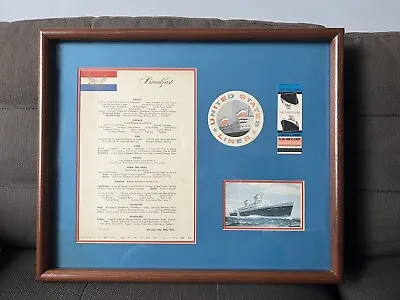 SS United States Ocean Liner Passenger Ship Memorabilia Framed Collection • $60