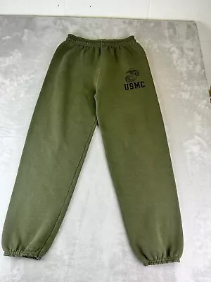 Vintage 90s USMC Sweatpants Marine Corps Adult Small Green Lounge Athletic Soffe • $23.99