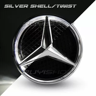 Chrome Car Led Grill Emblem Star Logo Light For Mercedes Benz Twist Type 18.2CM • $35.99