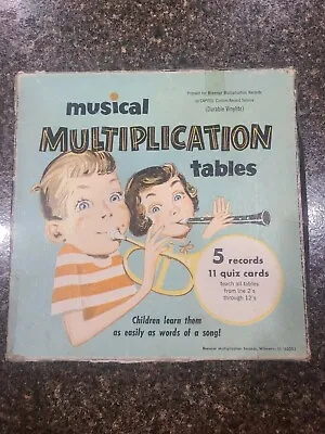  Billy Leach  Musical Multiplication Tables  5 X 331/3 RPM Records Set BMR 0100 • $11