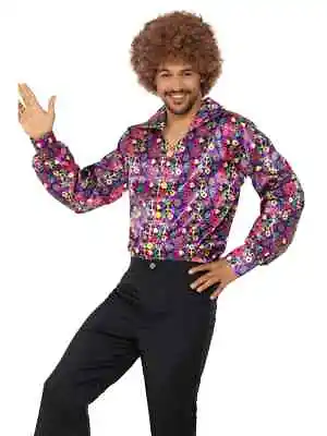 NEW 60's Psychedelic CND Shirt Men's Hippie Fancy Dress Costume • £18.99