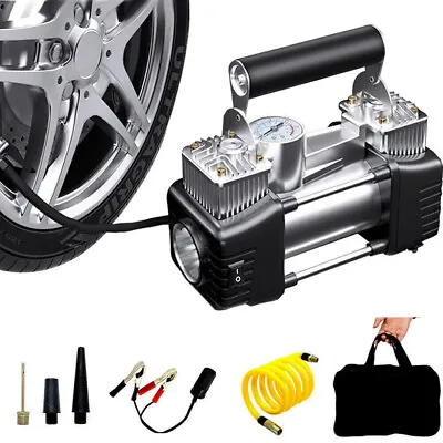 Electric 12V Auto Pump Air Compressor Car Tire Inflator Heavy Duty Portable • $23.79