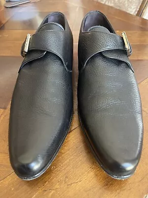 Bruno Magli Men’s Black Monk Strap Loafers Sz 9  Made In Italy • $50