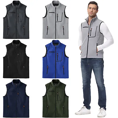 Men Outdoor Winter Warm Sleeveless Jacket Vest Coat Full Zip Fleece Lined Vest • $29.99