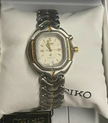 Seiko SWP166 Kinetic Two-Tone Stainless Steel Dress Watch • $150