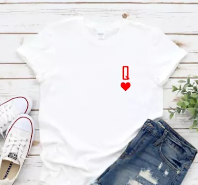 £9.99 • Buy Queen Of Hearts T Shirt, Womens, Unisex Tee - Queen Of Hearts Symbol Any Colour