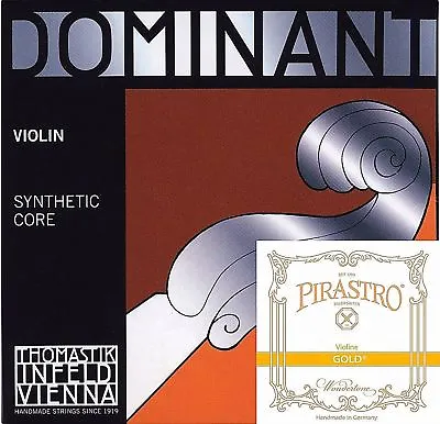 $42.90 • Buy Dominant Violin Strings Set 4/4 Size 135B A,D,G W/Gold Label E Ball End* *NEW* *
