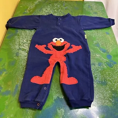 Vintage Elmo Sesame Street 24M One Piece Todder Navy Blue Big Bird Muppets • $19.99
