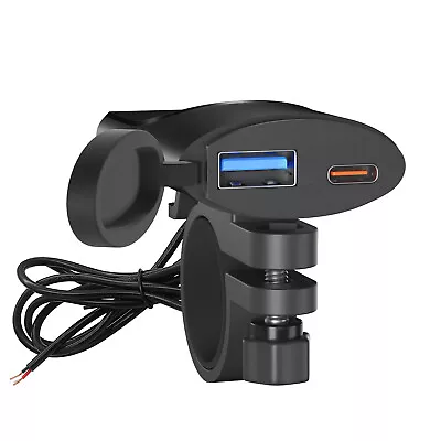 DC12-24V Motorcycle PD+USB Waterproof Dual Fast Charging A+C Phone Charger H • £9.59