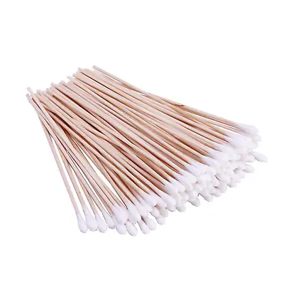 Extra Long Cotton Swab Applicator Q-tip Swabs 6 In Single Head Wood Handle X 200 • £5.79