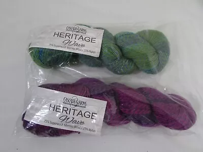 100g Skein Of Cascade Heritage Wave  Yarn - COLOR 508 & 518 - LOT OF 2 • $27