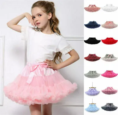 Girls Kids Baby Tutu Skirt Dance Tutu Petticoat Party Dress Ballet Fluffy Layer • £14.98