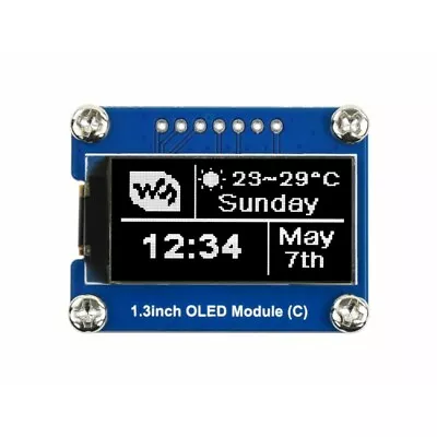 Waveshare 64×128 General 1.3inch OLED Display Module Black / White SPI I2C • $12.17