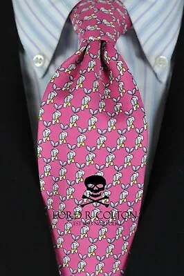 Lord R Colton Studio Tie Pink Elephant Printed Necktie - $95 Retail New • $39.98