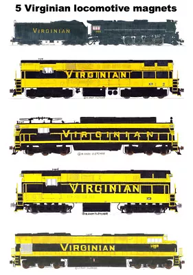 Virginian Locomotives 5 Magnets By Andy Fletcher • $24.75