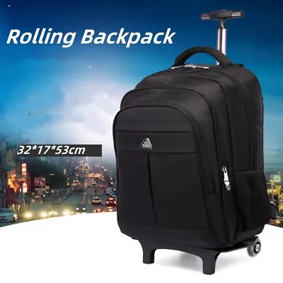 19  Water-resistant Large Wheeled Rolling Backpack For Business Travel • $88.88