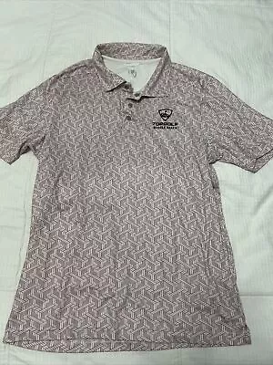 Cutter & Buck Mens Polo Shirt White Red Pattern Golf Topgolf Myrtle Beach Nice! • $10