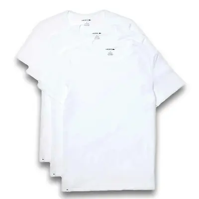 Lacoste Essentials Pure Cotton Crew Neck T-Shirt 3 Pack - White • £29.95