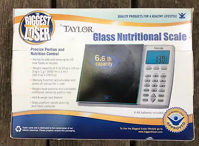 Taylor Glass BIGGEST LOSER Nutritional Scale 6.6 Lb Capacity Portion Control • $29.99