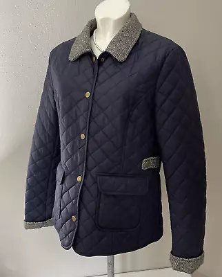 Laura Ashley - Quilted Jacket - Pre-Loved  - Navy Blue - Long Sleeved -UK14 EU40 • £22.99