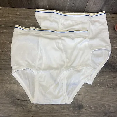 2 Vintage Towncraft Underwear JCPenney Mens Full-Cut Briefs Size 36 Cotton • $25.57