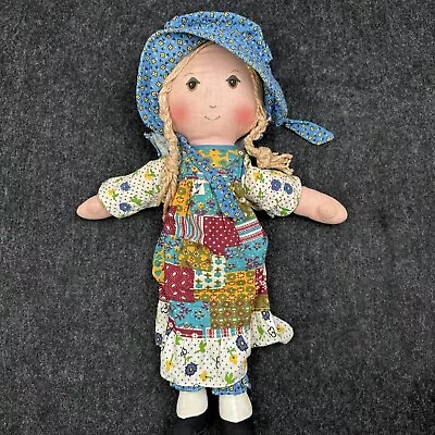 Vintage 1970s Knickerbocker Holly Hobbie Cloth Rag Doll 16”  • $35