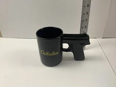 Cabelas Pistol Grip Coffee Mug Ceramic Cup Black Hand Gun Handle Novelty Humor • $16.95