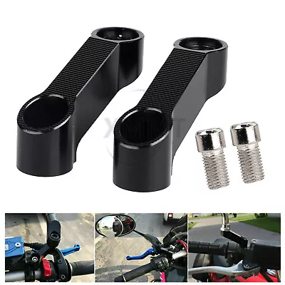 Motorcycle 10mm Handlebar Mount Mirror Riser Extenders Spacers Extension Adapter • $10.43