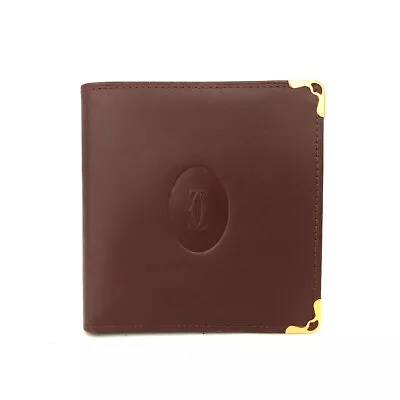 Must De Cartier Leather Bifold Wallet/9Y0606 • $1