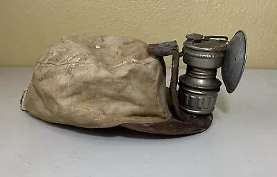 Vintage T.R. Jones Safety Coal MINERS HAT Helmet With Shanklin Auto Lite Lamp • $195.95