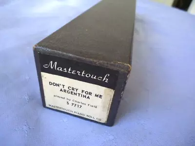 Vintage  Mastertouch Piano Pianola Roll Don't Cry For Me Argentina Evita • $16.99