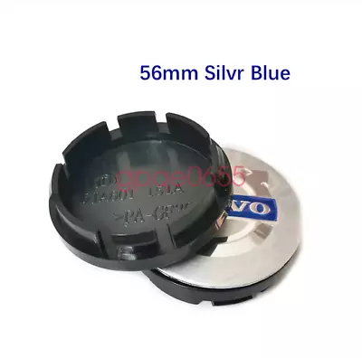 For VOLVO WHEEL CAPS 4pcs 56mm Silver Blue Center Logo Decal Badge Car Styling • $21.99