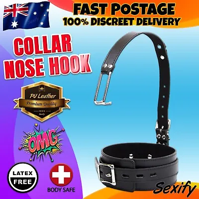 BDSM Bondage Collar Nose Hook Slave Kinky Restraints Fetish Harness Sex Toy • $19.95