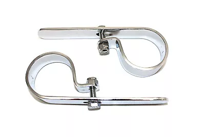 Harley Exhaust P Clamp Set Chrome Flat Strap 1-7/8  Motorcycle V-Twin 31-0816 K3 • $44.99