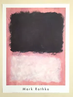  Mark Rothko Abstract Expr Lithograph Print Poster  Untitled Pink & Black  1967 • $490