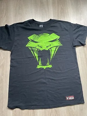 Official WWE Randy Orton T Shirt Size Large Black Wrestling RKO Snake Top Green • £16.99