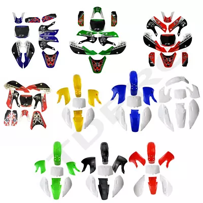 $54.99 • Buy Plastics Fairing Kit Graphics For Kawasaki KX65 KLX110 Suzuki DRZ110 RM65 Pit