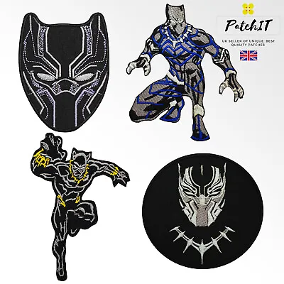 Black Panther Superhero Logo Patch To Iron/ Sew On Embroidered Cloth Patches • £2.49