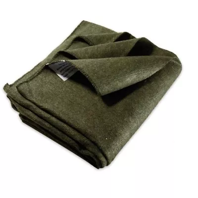 Military Surplus Large Olive Drab Green Wool Blanket Free Shipping • $29.66