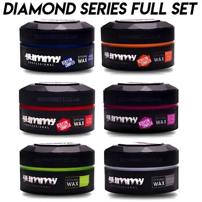 Gummy Styling Wax FULL SET Diamond Series Turkish Barbers Salons Hair Gel 150ml • £22.99