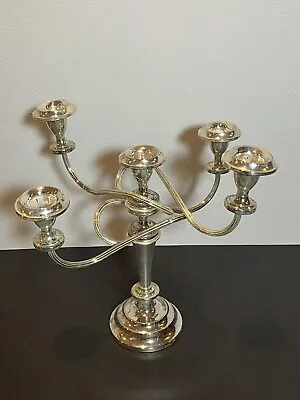 IANTHE England Silver Plated 5 Arm Candlestick Holder Candelabra Gothic • £28.22