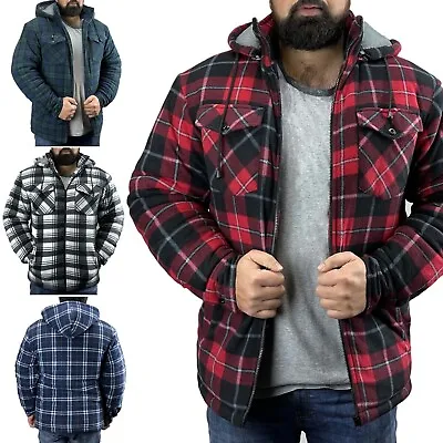 Mens Game Richmond Sherpa Fur Lined Lumberjack Shirt - Fleece Hooded Work Jacket • £27.95