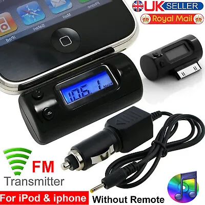 New Car Wireless FM Radio Transmitter Modulator For IPhone 3GS 4S  4 IPod Touch • £4.29