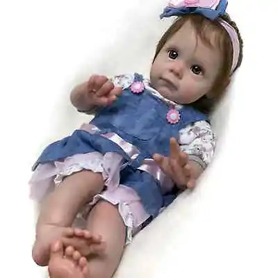 55CM Reborn Dolls Maggie Lifelike Reborn Baby Doll Rooted Brown Hair Girl Toys • $68.99