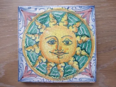 Fratantoni Vietri FirstStone Wall Plaque Of Sun - Signed Vintage Made In ITALY • $57.99