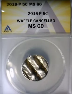 2016 ERROR ANACS MS60 WAFFLED Jefferson Nickel BU + Coin STRUCK Waffle W Details • $79.99