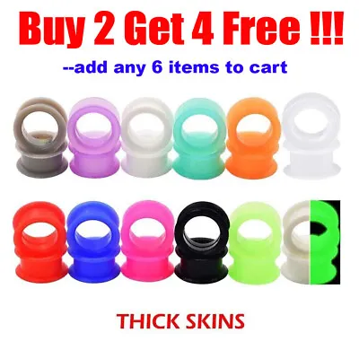 Pair-of-Thick-Ear Gauges Plugs-Soft Silicone Ear Flesh Tunnels-Ear Stretchers • $3.88