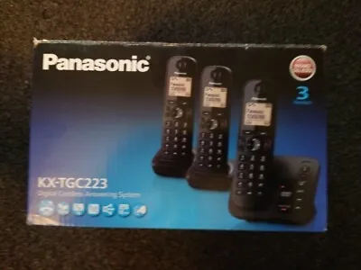 Panasonic KX-TGC223EB DECT Cordless Phone With Answering Machine Black Trio Pack • £44.99