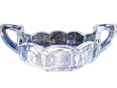 Vintage Art Deco Pressed Glass Bowl With Handles Davidson 'Jacobean' Glass  • £9.91